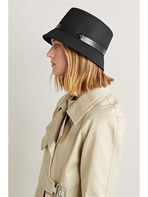 burberry dark green rabbit hair bucket hat with leather trim|Women’s Designer Hats & Gloves .